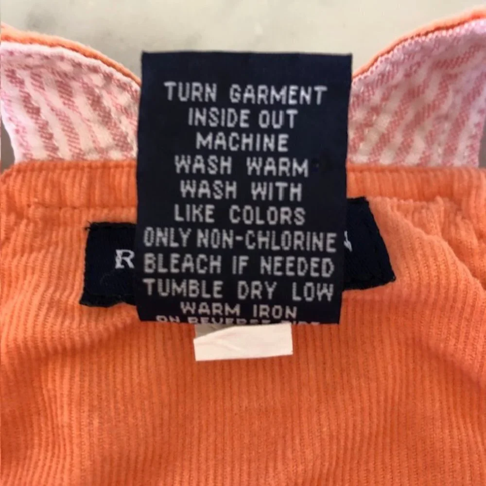 RALPH LAUREN Y2K Corduroy Orange Overall Jumper Dress 4